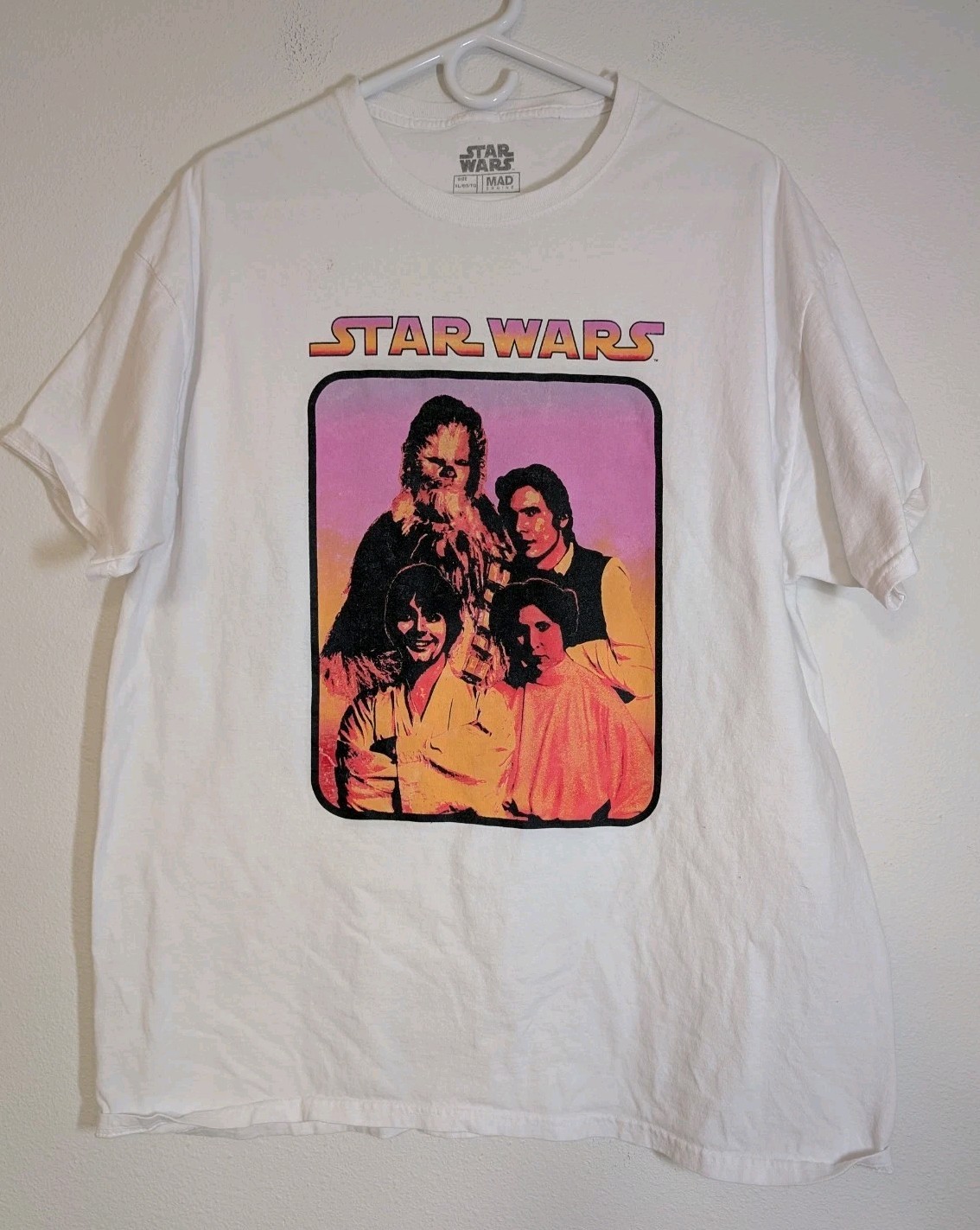 Men’s XL Star Wars Mad Engine T-Shirt Chewbacca Hans Solo Luke Skywalker Leia