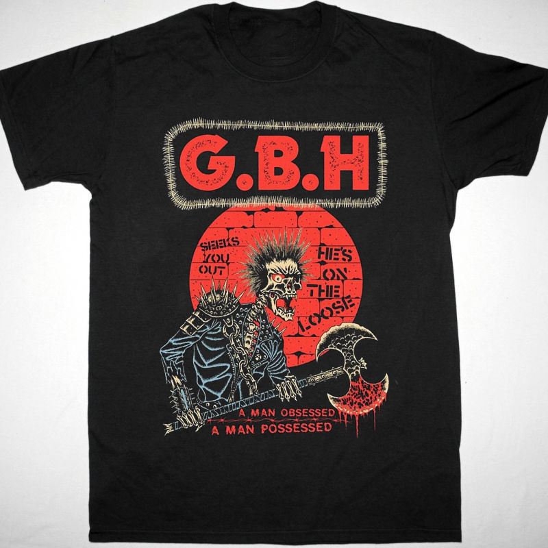 Vtg Charged GBH Band Music Tour Cotton Black All Size Unisex Shirt BL372 gallery