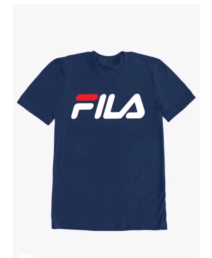 Fila Men's T-Shirt Short Sleeve Logo Graphic Crew Neck Navy Blue Choose Size gallery
