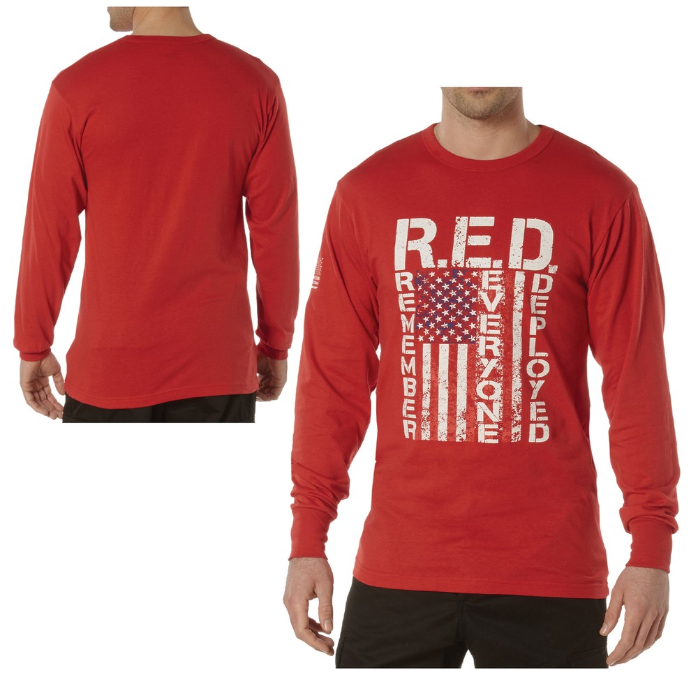 Long Sleeve R.E.D. (Remember Everyone Deployed) Athletic Fit T-Shirt