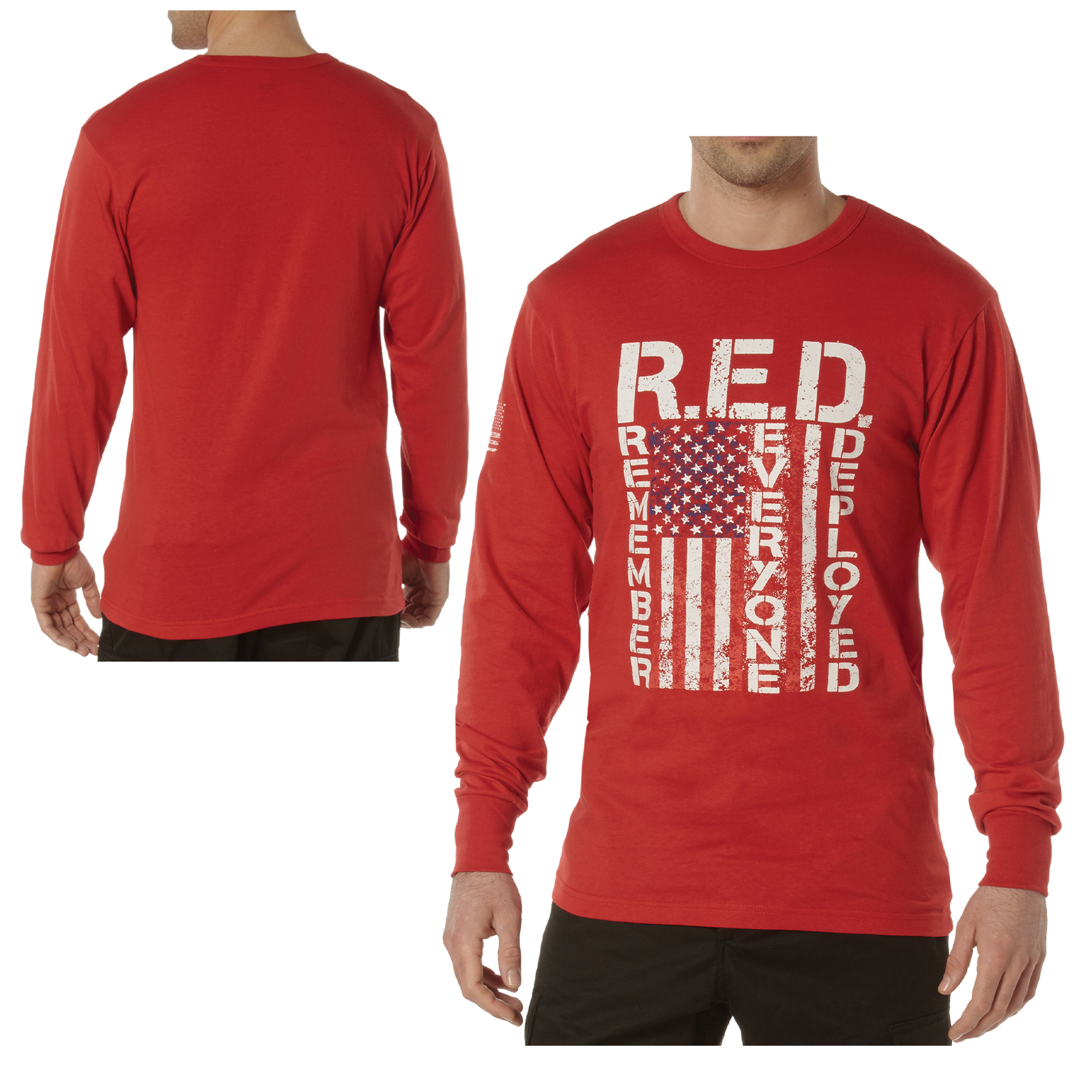 Long Sleeve R.E.D. (Remember Everyone Deployed) Athletic Fit T-Shirt