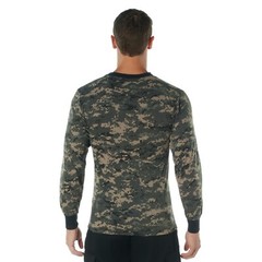 Subdued Urban Digital Camo Long Sleeve Cotton T-Shirt – Black & Gray Camouflage