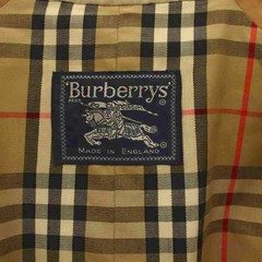 Burberrys Trench Coat Beige Check Lining Belt Vintage 44 Outerwear