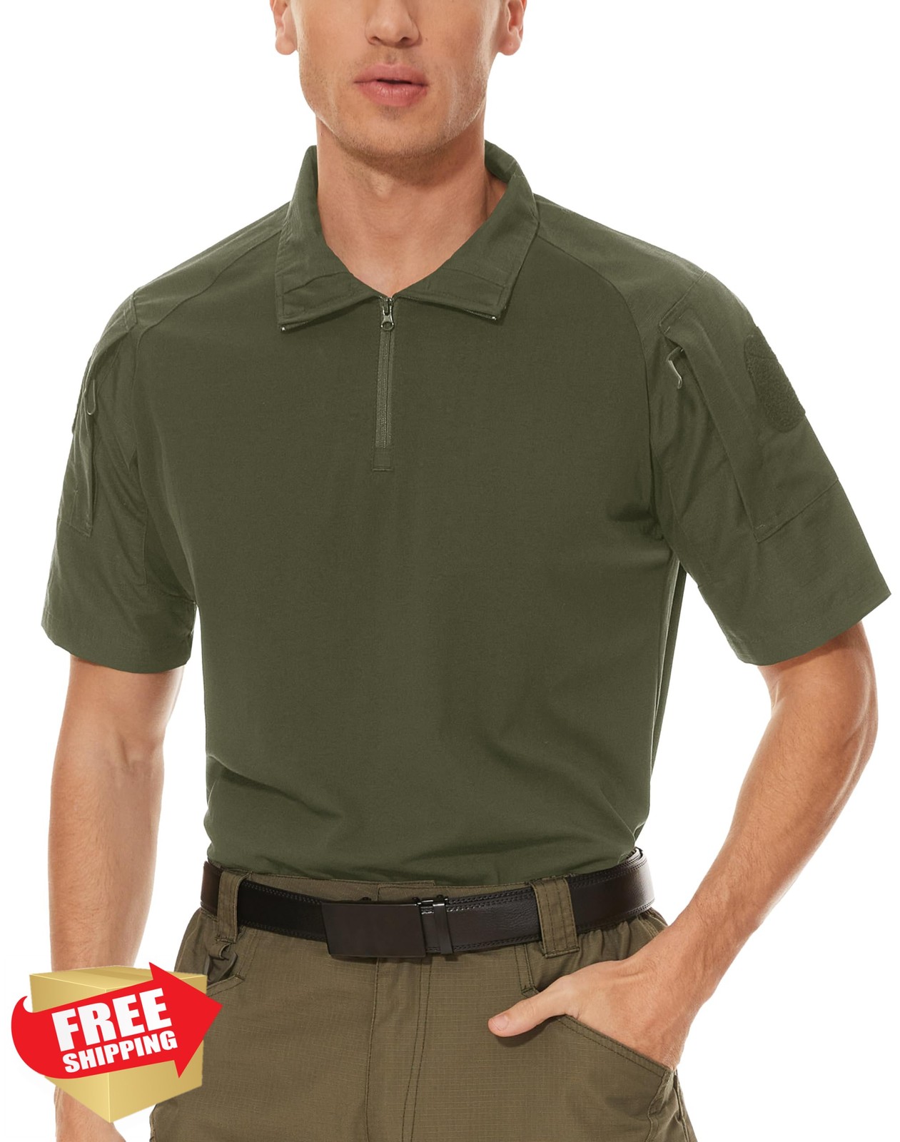 MAGCOMSEN Men's Tactical Military Shirt 1/4 Zip Camo gallery