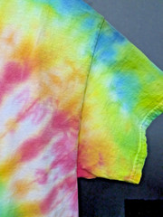 Handmade Tie Dye Rainbow Spiral Pattern Tee Shirt XL 22×28 Cotton Gildan