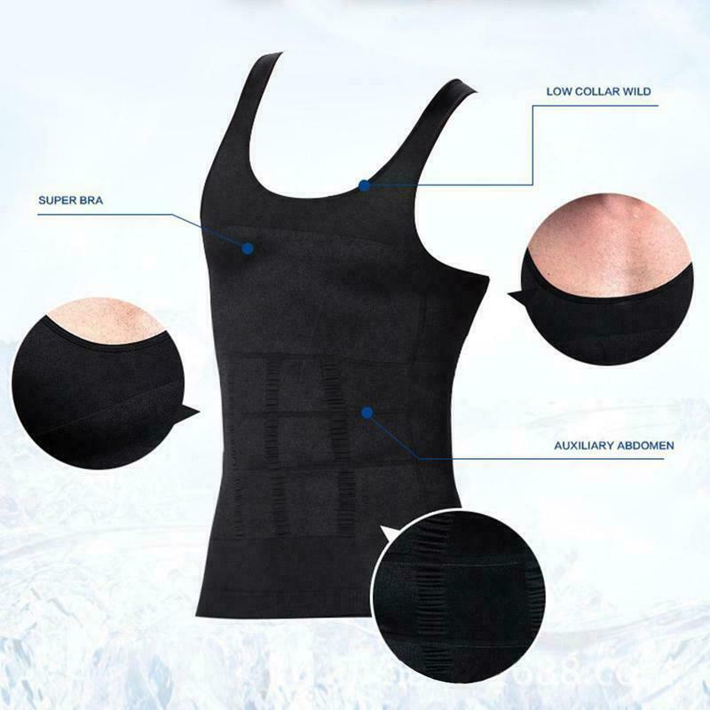 US Men Durable Body Toning Shirt Belly Torso Vest Compression Underwear Tank Top gallery