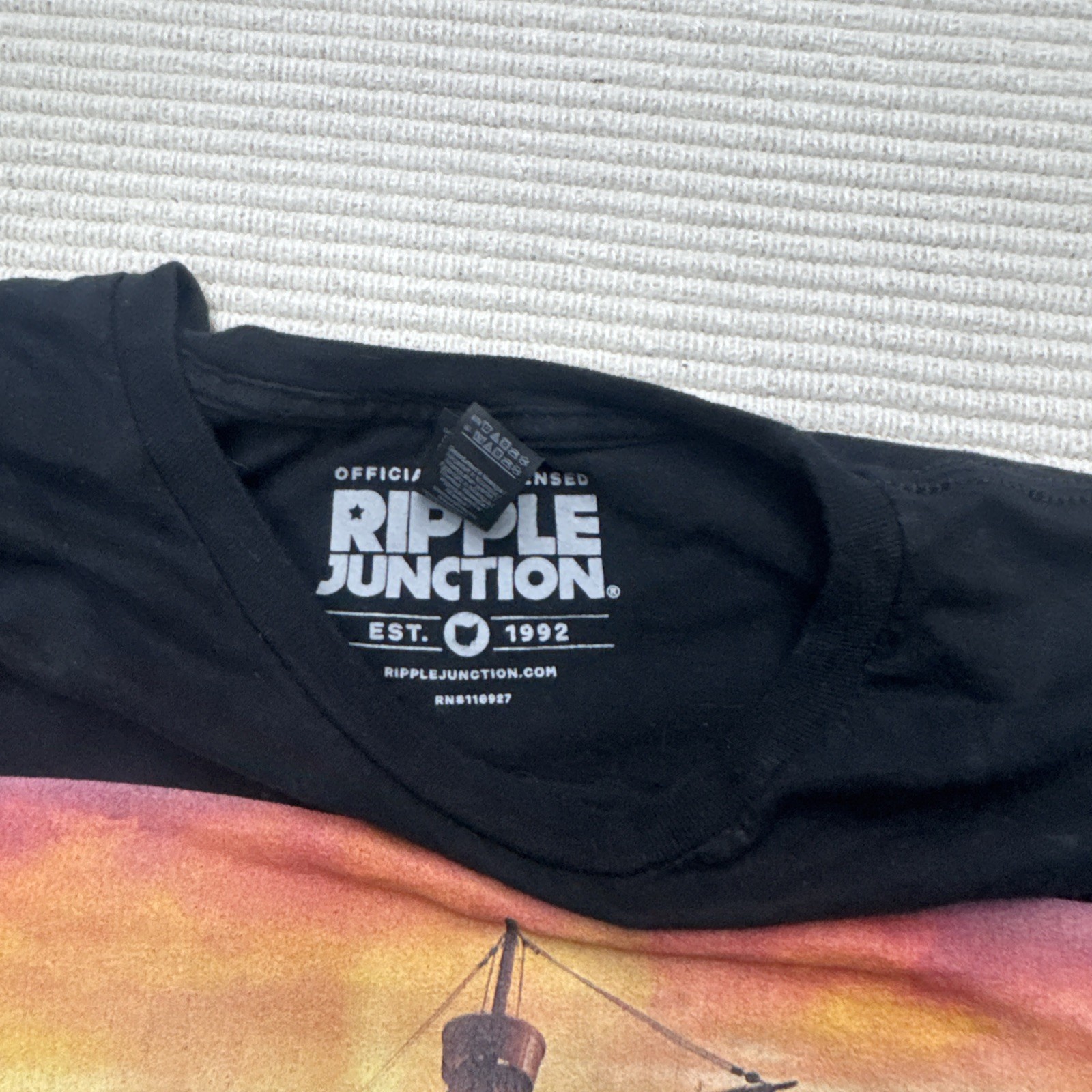 Ripple Junction Black T-Shirt One Piece Monkey D. Luffy Anime Size Xl gallery