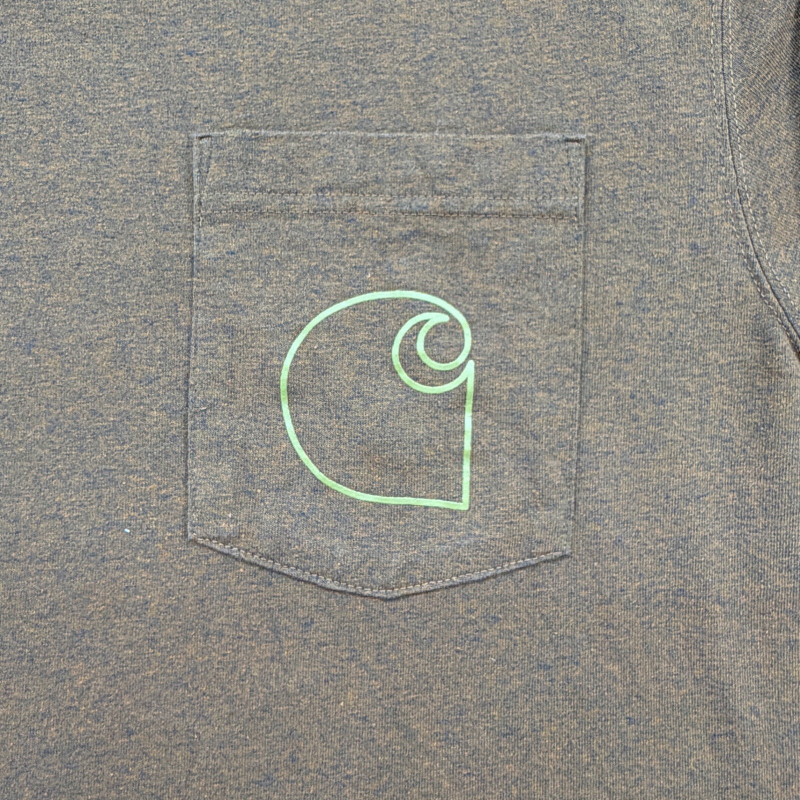 Carhartt Long Sleeve T-Shirt Mens Large Brown M Graphic Pocket Logo Tee gallery