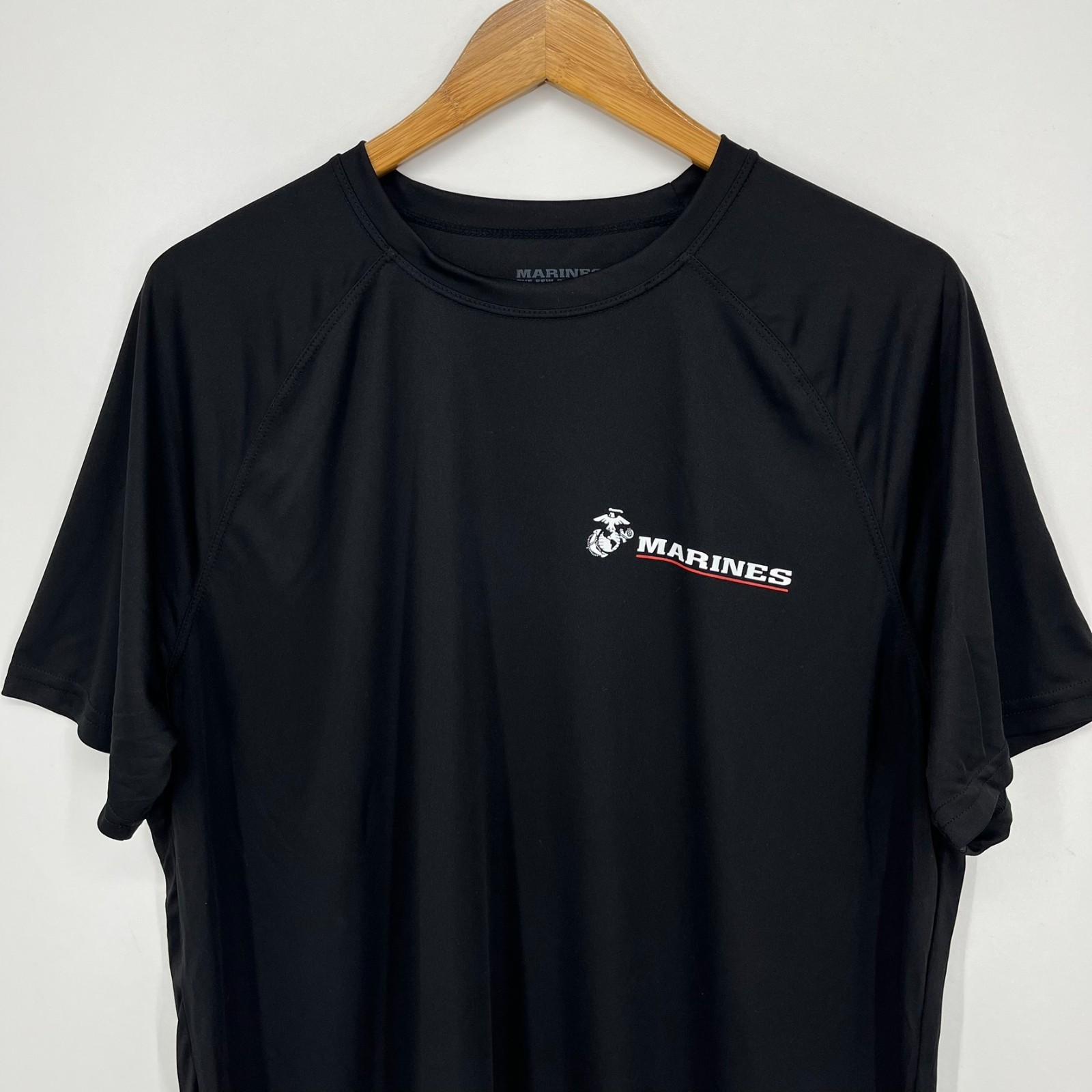 USMC Marines Short Sleeve T-Shirt Men's Size L Black Moisture Wicking USA NWOT gallery