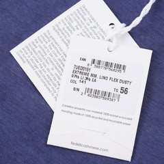 Fedeli Slim-Fit Night Blue Lightweight Stretch Linen T-Shirt XXL (Eu 56) NWT Tee