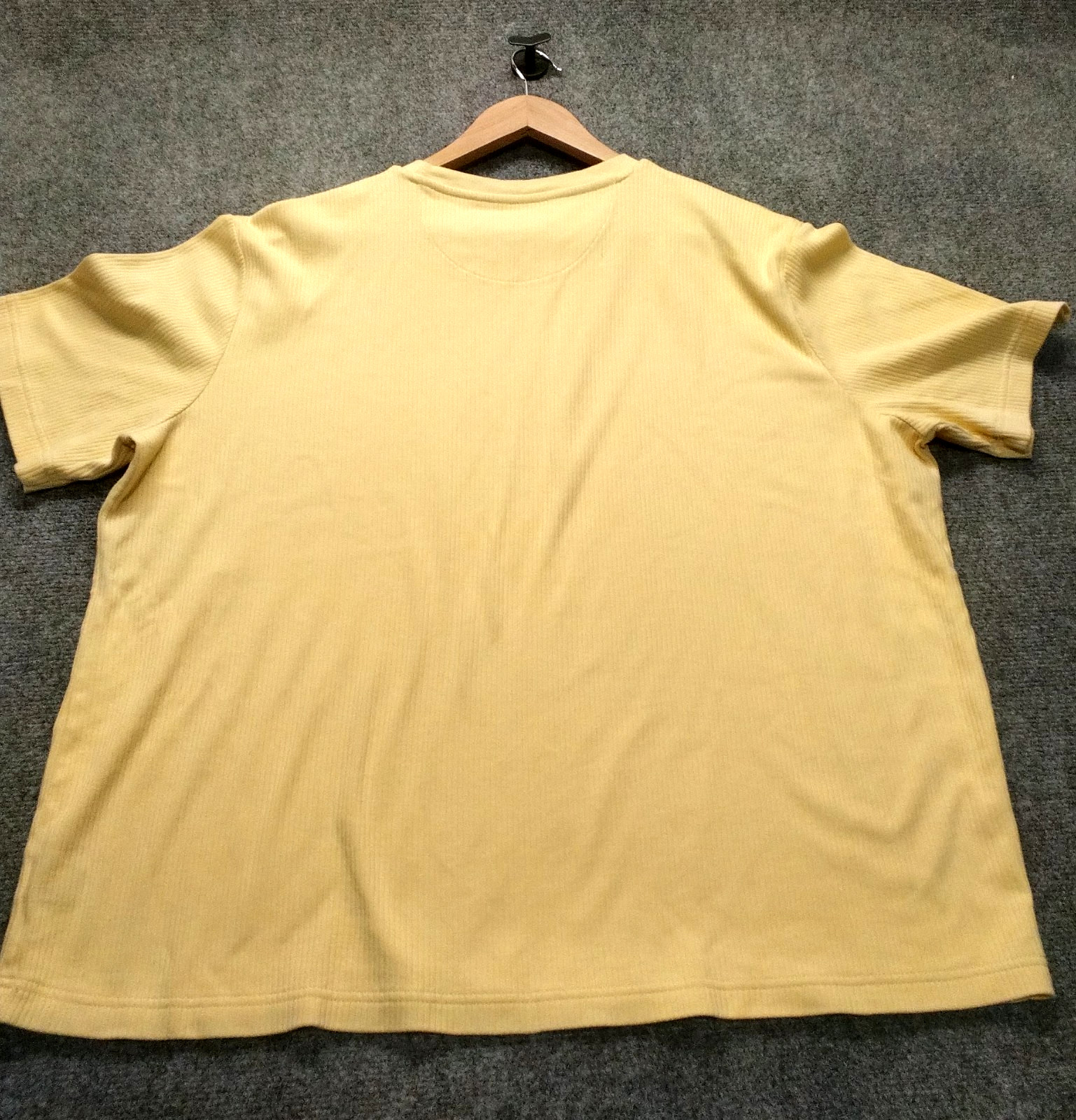 Mens Croft & Barrow XXL Yellow Ribbed Crew Neck Short Sleeve Cotton shirt gallery