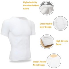 4 Pack Men Compression Undershirt Slim Tank Top Workout Vest Abdomen Body Shaper