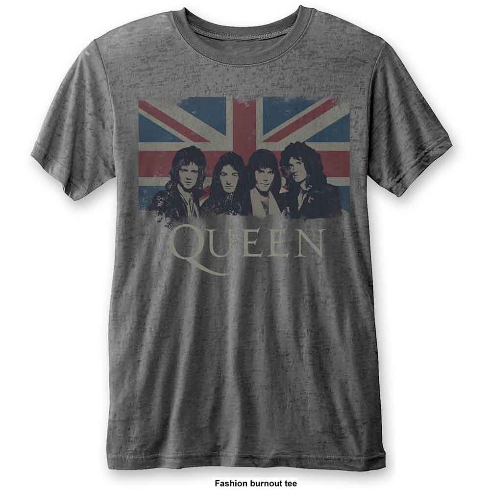Queen Vintage Union Jack T-Shirt Grey New gallery