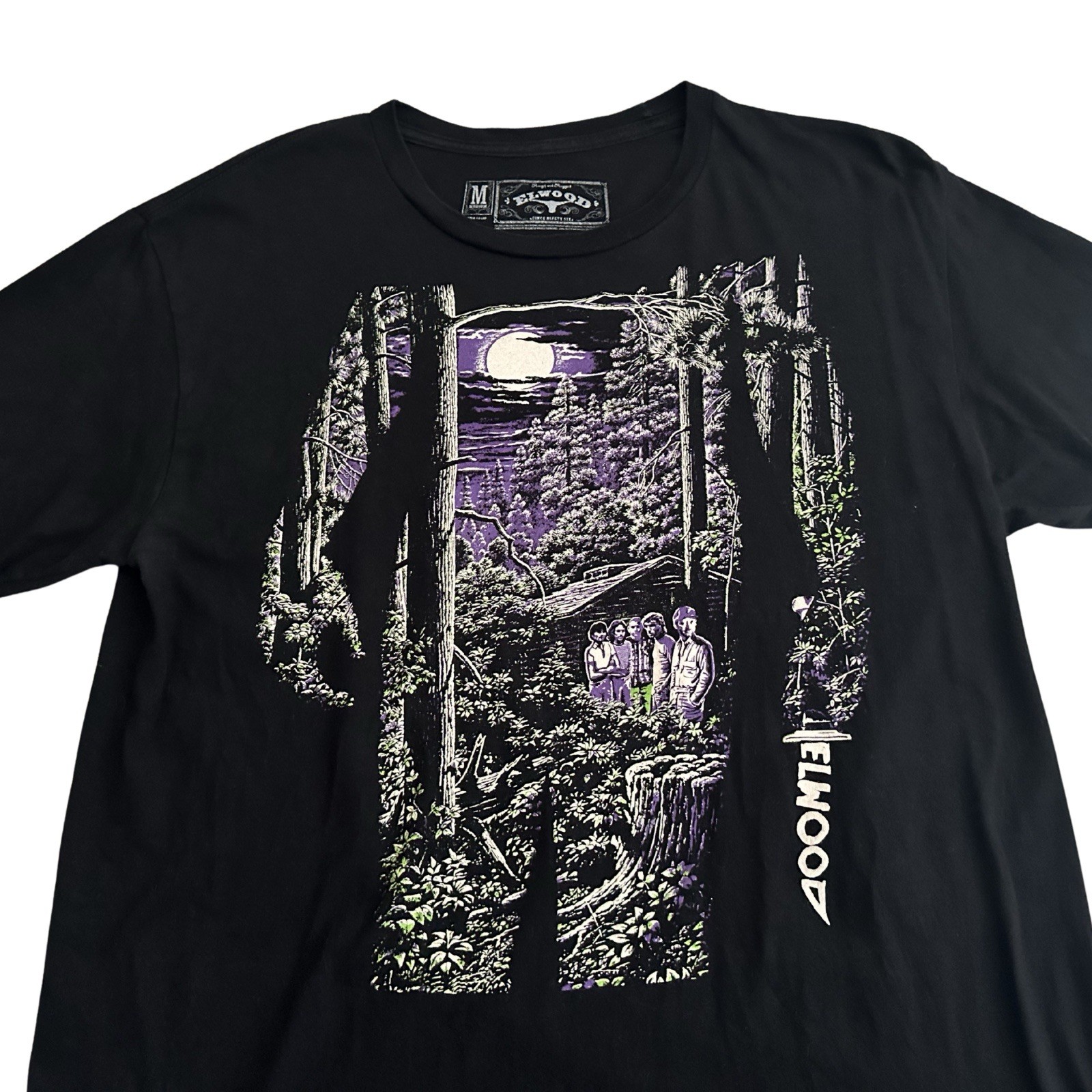 Elwood Skateboards Friday The 13th Horror Graphic Tee Mens M Med Black Y2K Skate gallery
