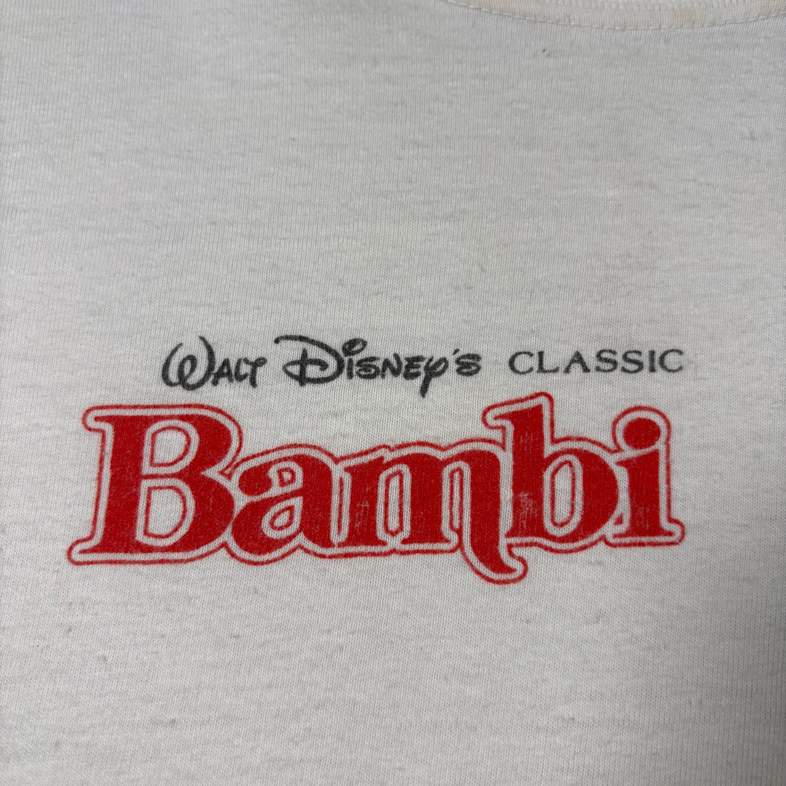 Hering T-Shirt Mens XL White Cotton Walt Disney Classic Bambi Deer Movie Promo gallery