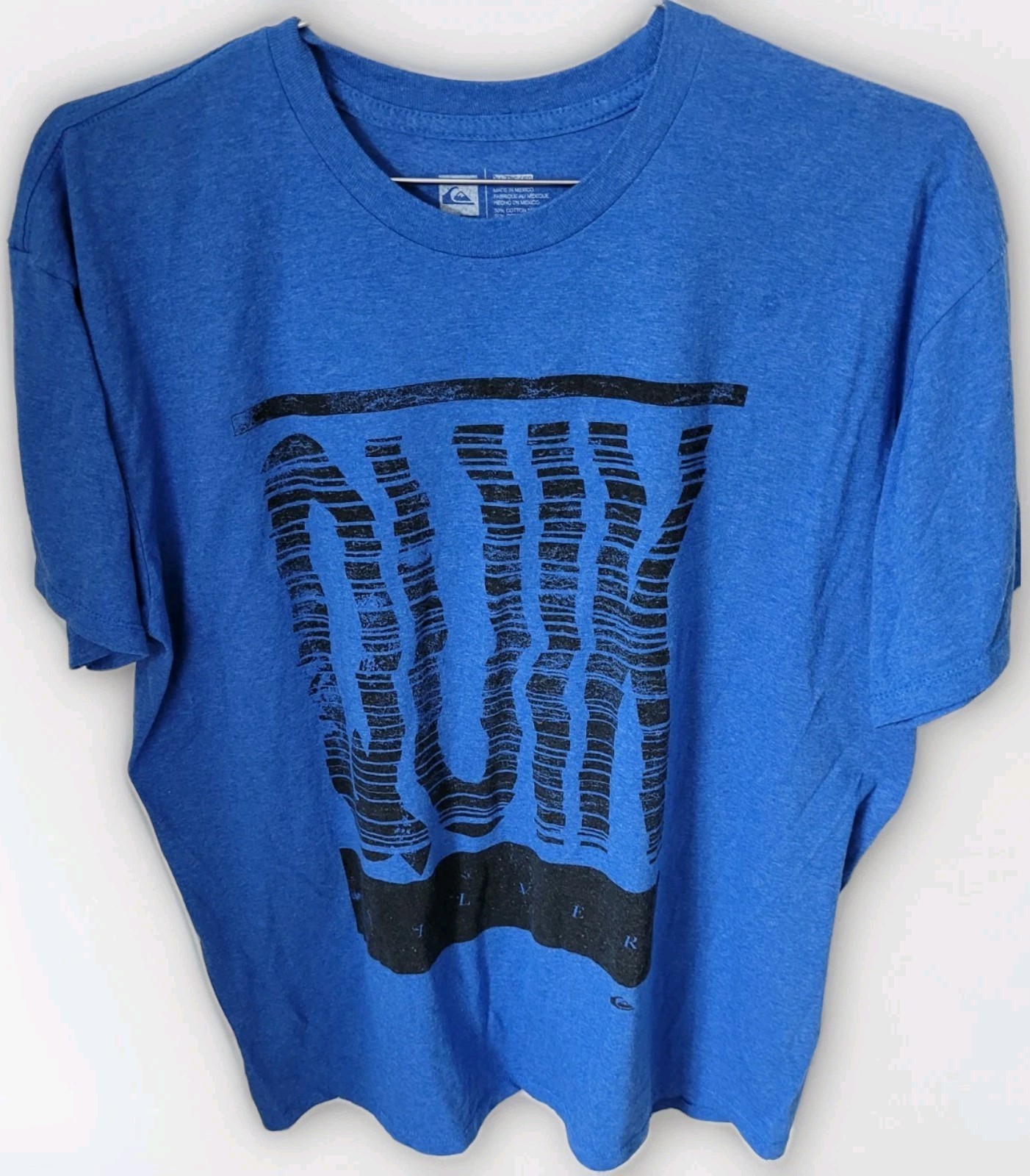 Quicksilver Screen Print Logo Sz.XL T-Shirt,50% Cotton,50% Poly, Blue