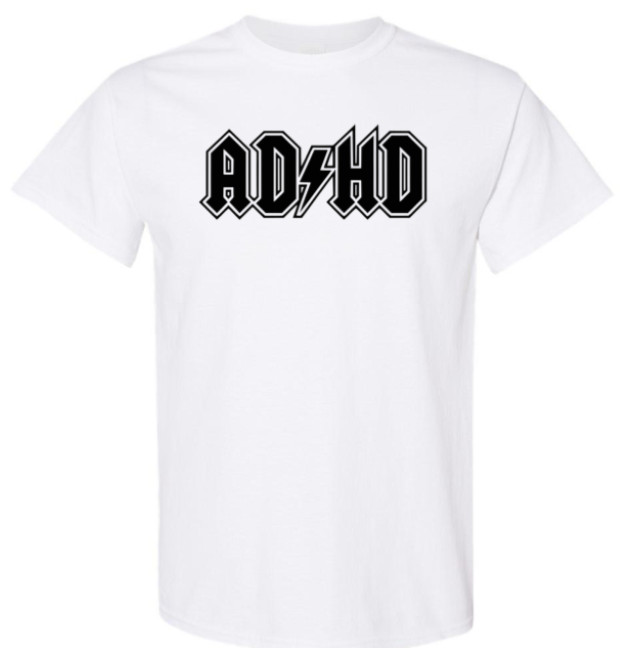 ADHD ACDC Rocker Guitar Bass Drummer Tee - Choose Your Size & Color! gallery