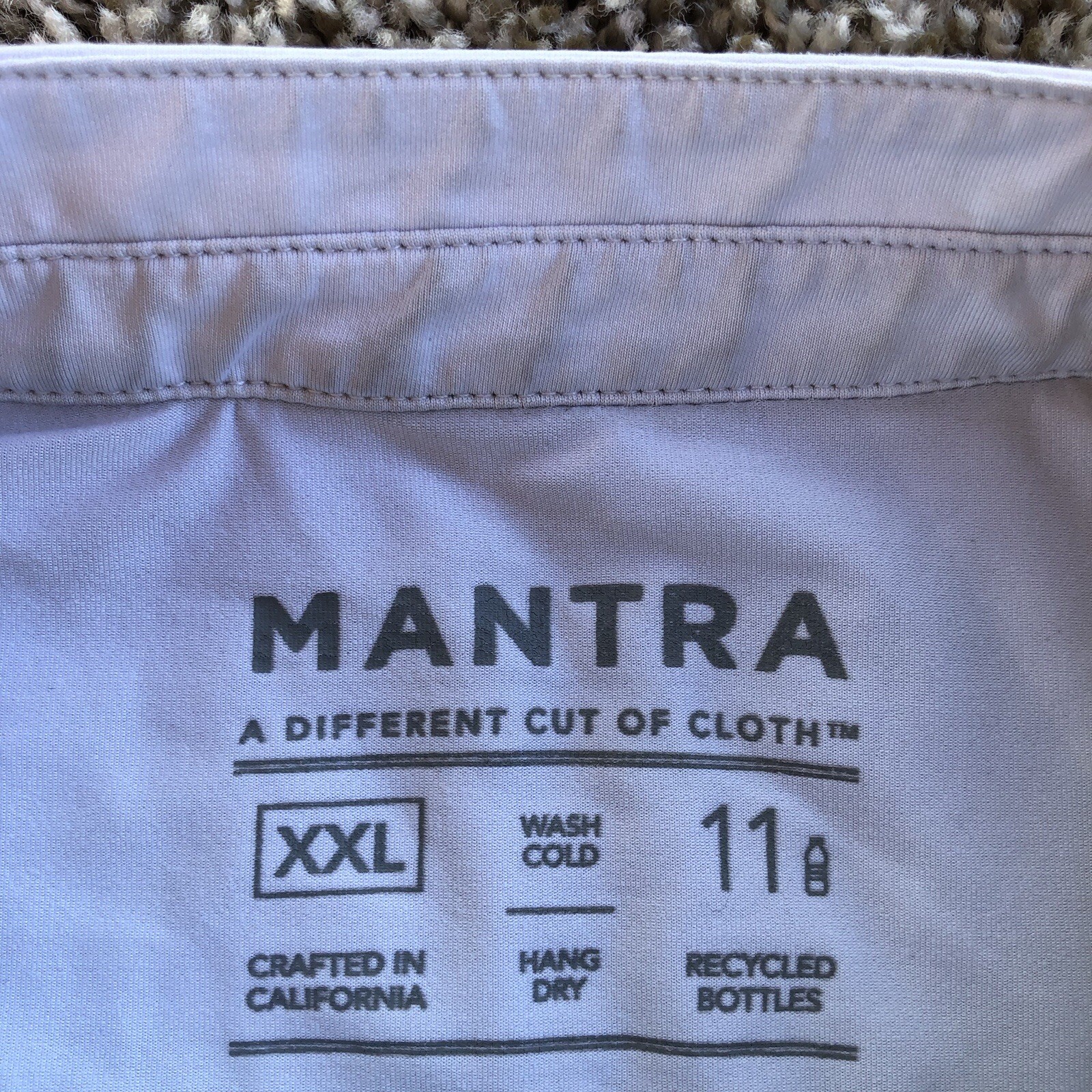 Mantra Performance Polo Shirt Mens 2XL Gray Geometric Stretch Band Collar Golf gallery
