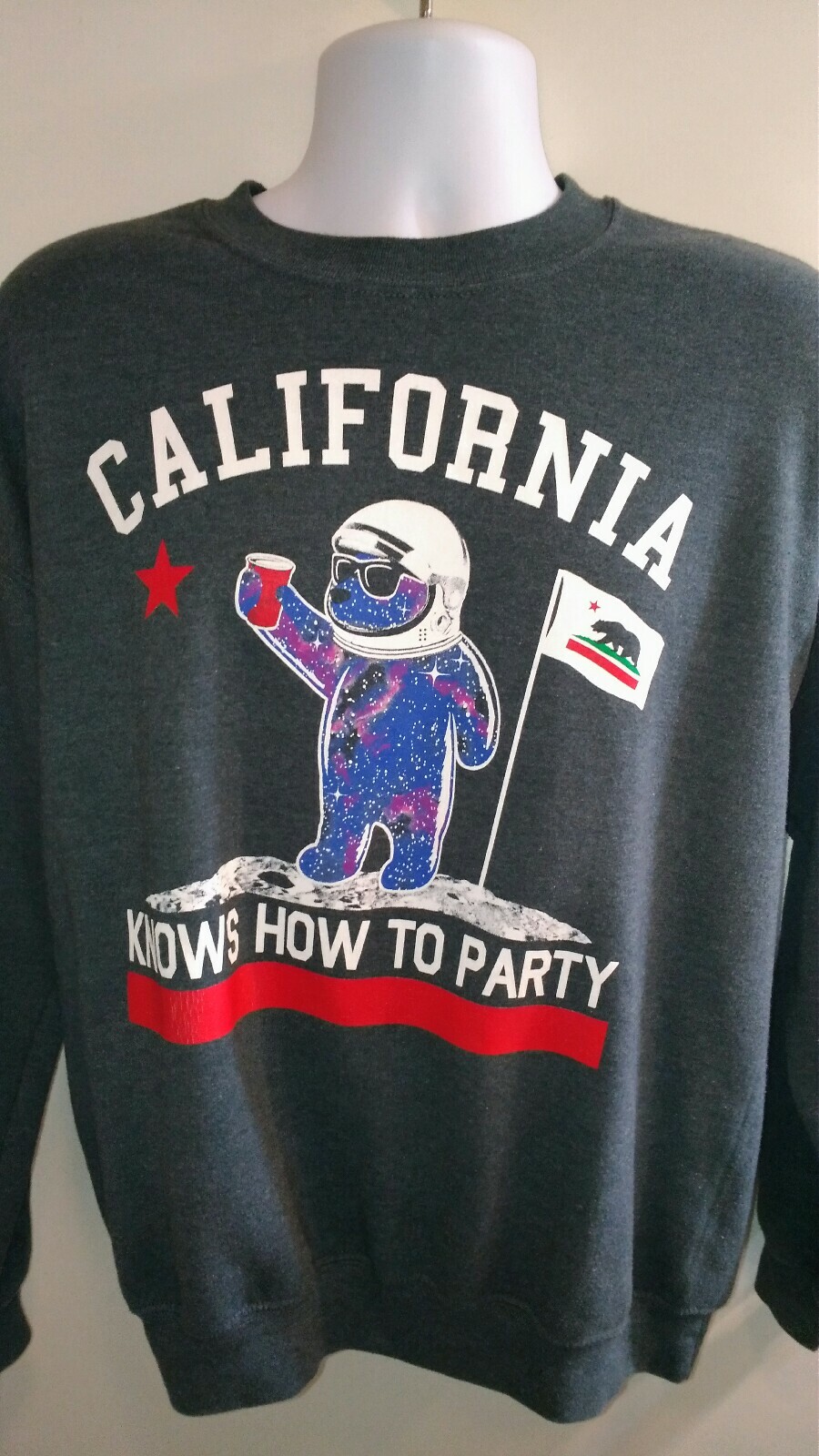 Riot Society Space Bear - Medium - 50% POLY 50% COTTON Sweatshirt - EUC gallery