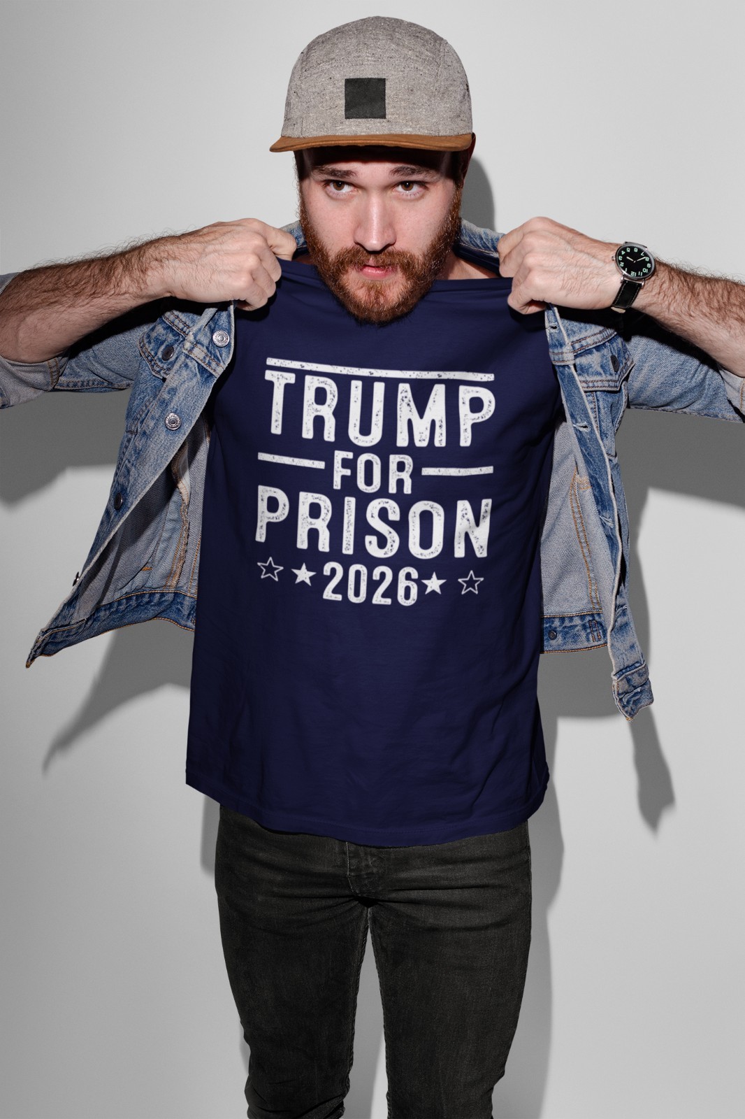 Trump For Prison 2026 - funny democrat liberal left wing anti maga humor T-shirt gallery