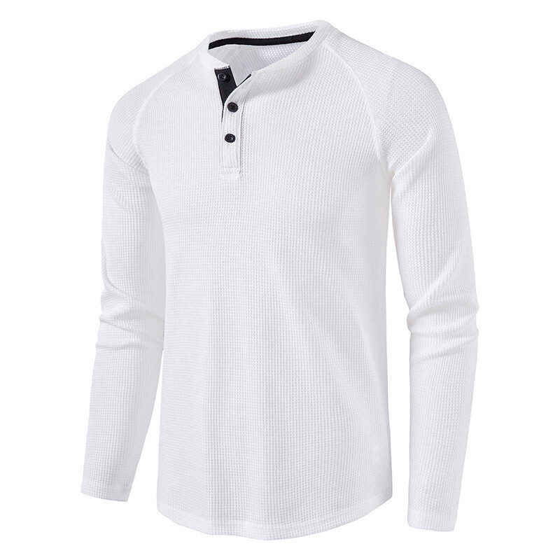Mens Casual Henley T-shirt Solid Slim Fit Button Pullover Long Sleeve Tops Tunic gallery