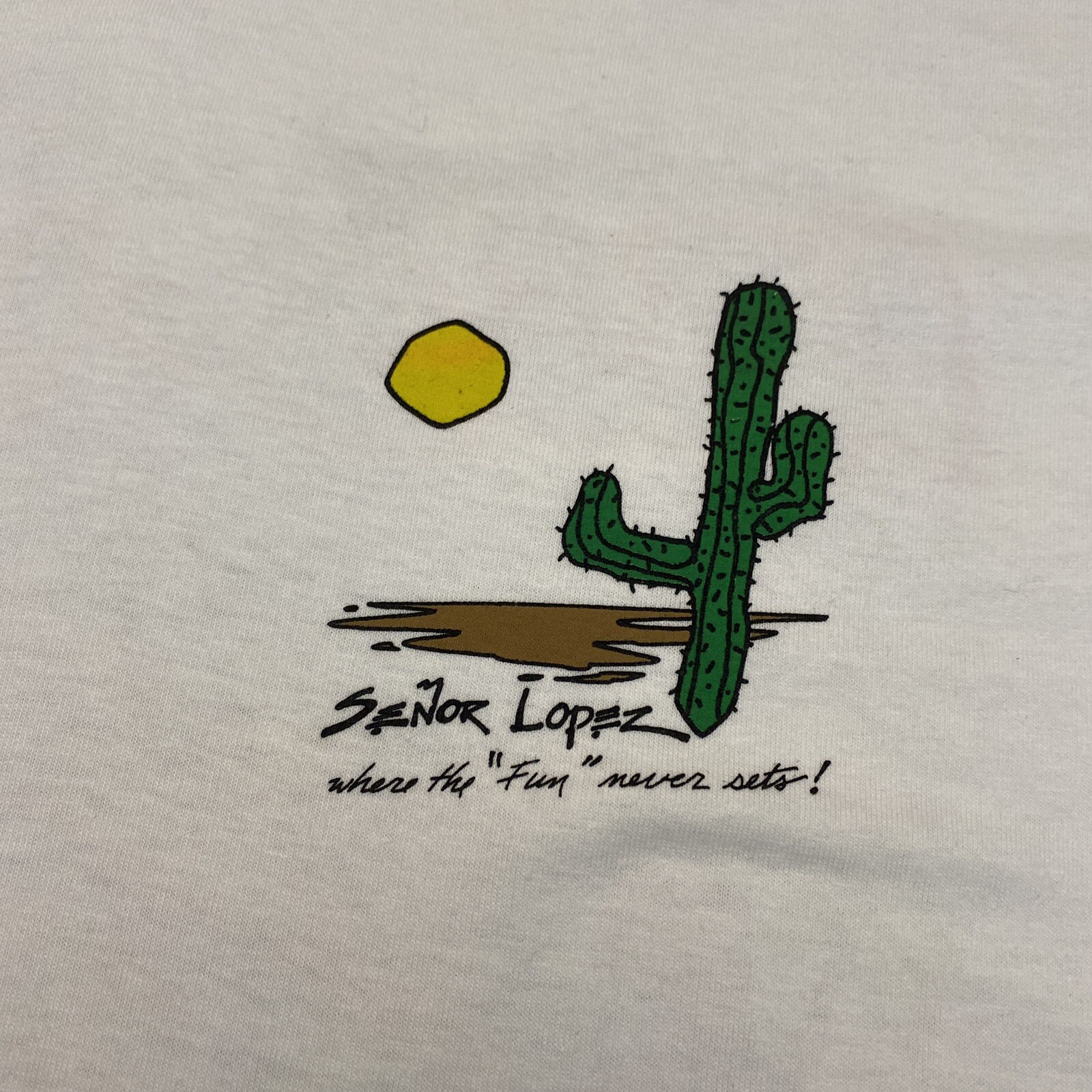 Senor Lopez Shirt Mens XL White Single Stich Travel Deadstock vtg 90s y2k gallery