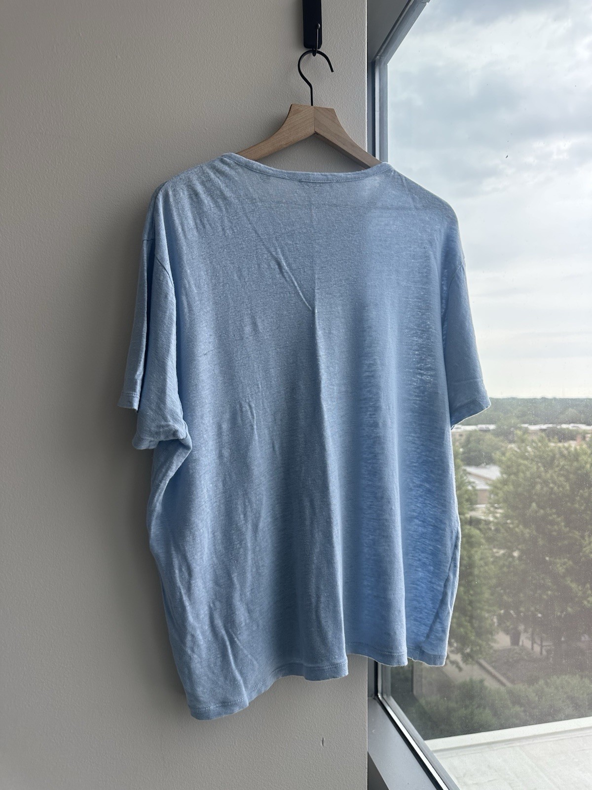 Vince. Blue Linen Knit Crew Neck Short Sleeve T-Shirt Men's XL/TG Solid gallery