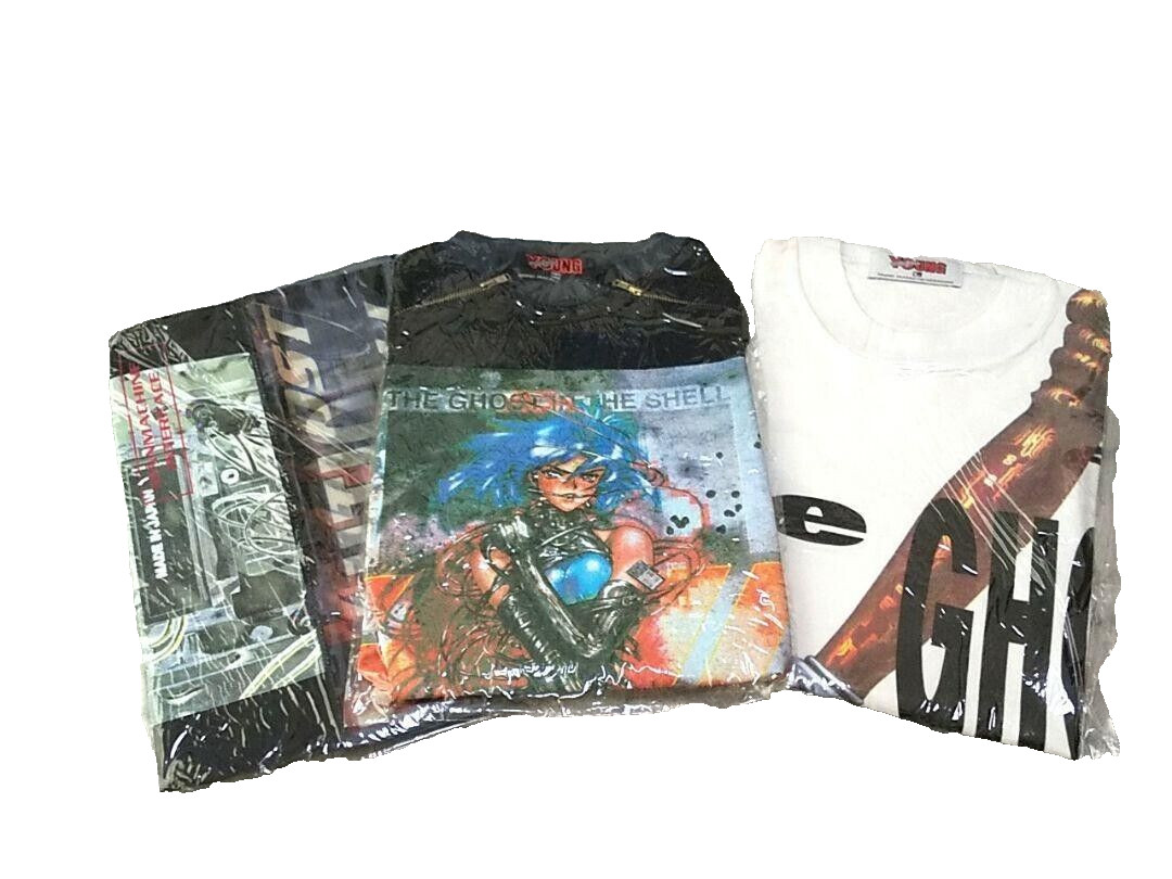 GHOST IN THE SHELL T-shirt Set Lot of 3 YOUNG MAGAZINE Vintage 90's F/S gallery