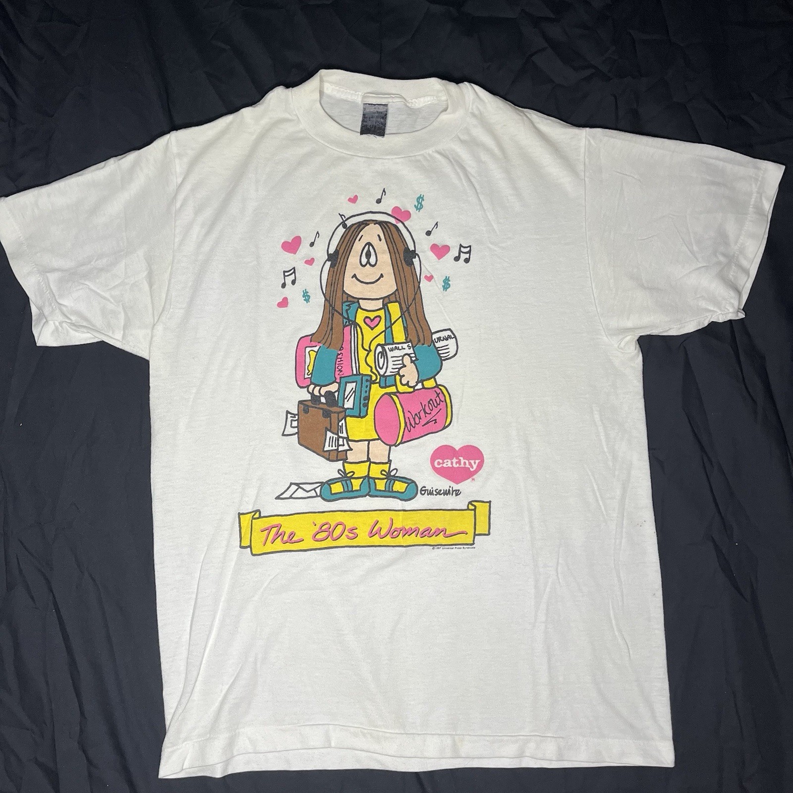Vintage Cathy Comic T Shirt ‘The 80’s Woman’ 87 USA Women’s Size Medium(?) 25×20