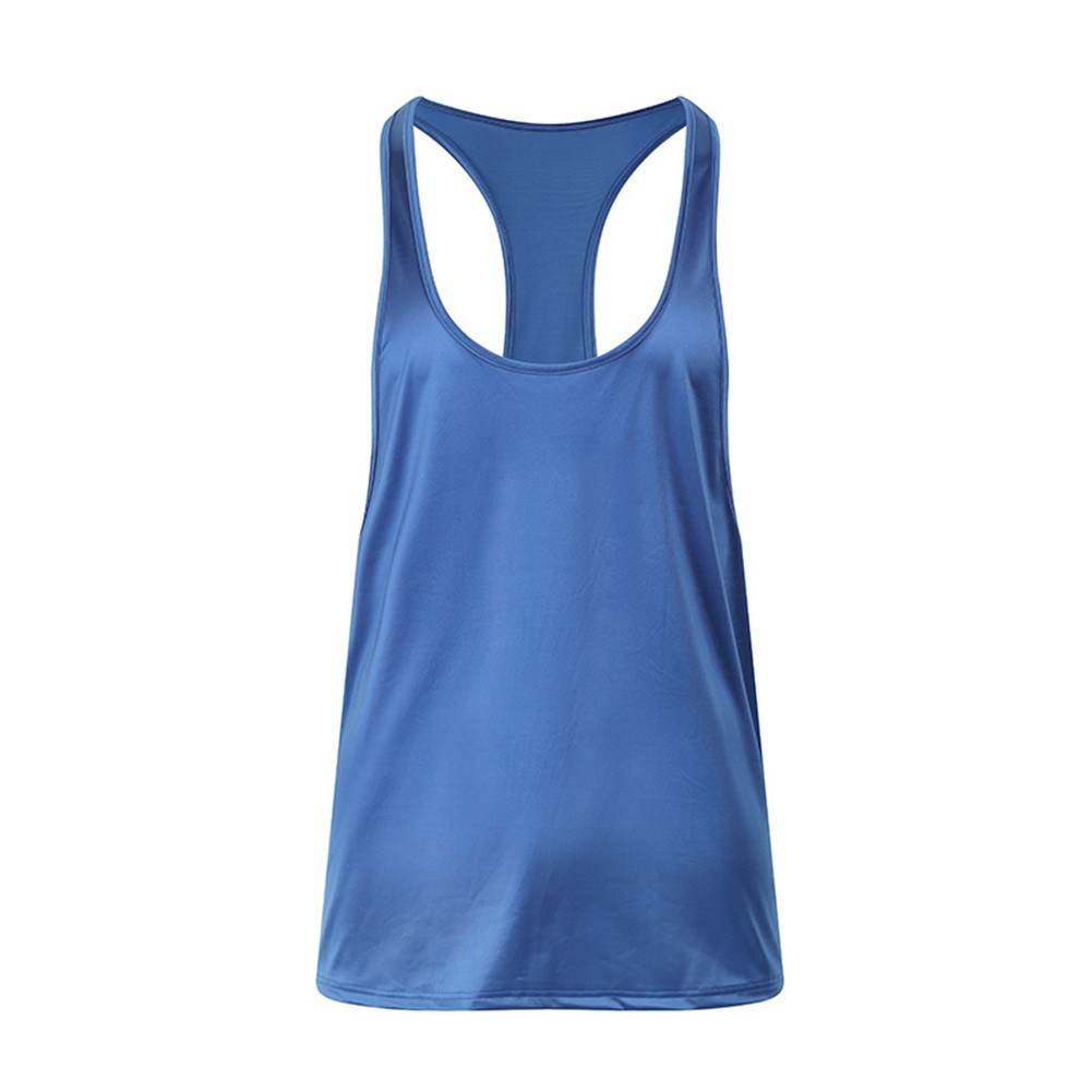 Sleeveless Gym Tee Men Tank Top Oil Shiny Glossy Satin U Neck Solid Color gallery