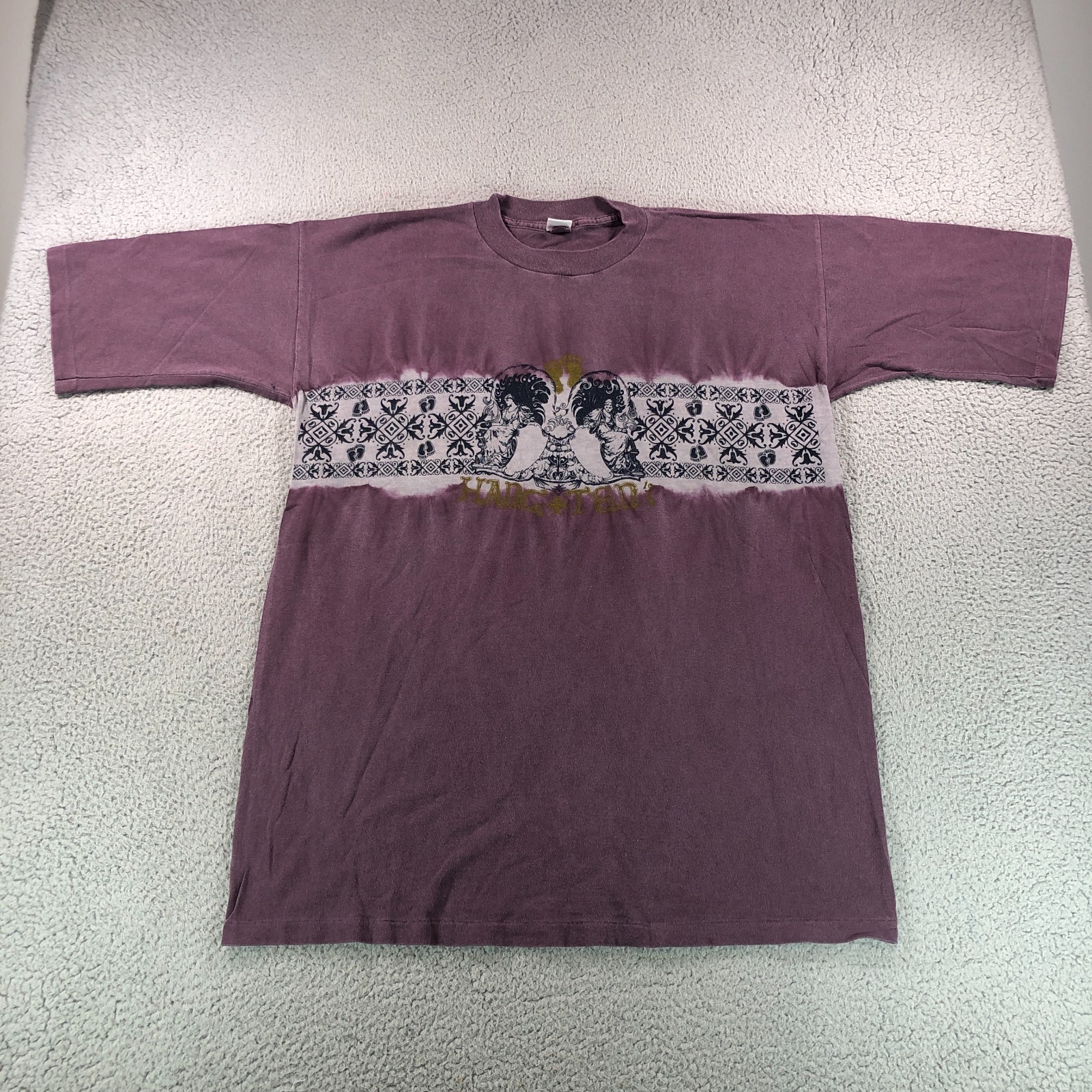VTG Hang Ten Shirt Men Large Burgundy Faded Single Stitch Surf Skate Made In USA