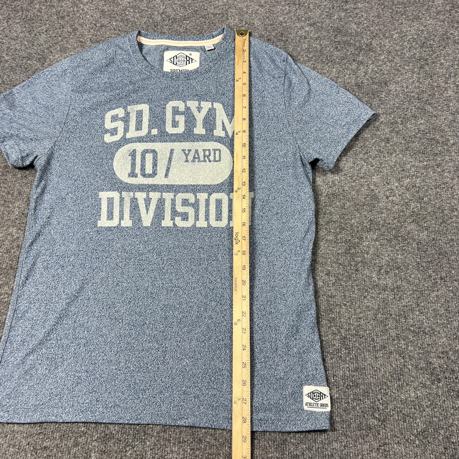 Superdry Shirt Mens Large Blue Gym Locker Lite Loop SD GYM Division Athletic Tee gallery