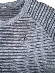 ODLO Base Layer Top Performance Light Fitted Long Sleeve Striped Gray Men’s sz L