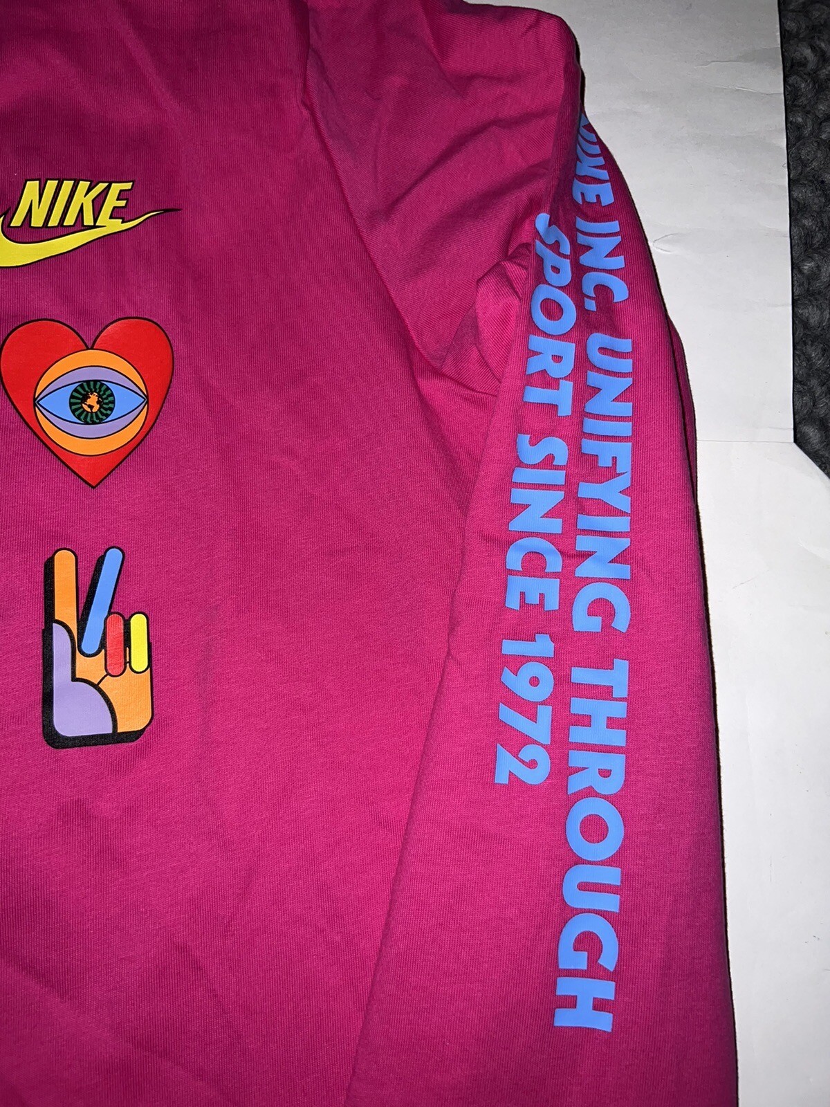 NWT Nike Peace Pack 1 HBR Long-Sleeve Men's Pink T Shirt Sz S & M $40 DX1053 gallery