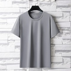 Summer New Ice Silk Men’s High Elastic Sports Casual T-shirt Cool Breathable Swe