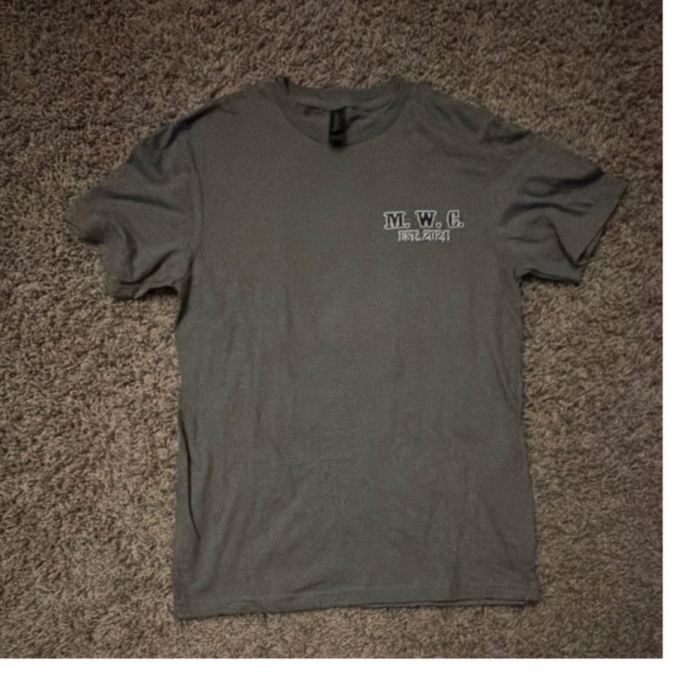 Gildan Softstyle CVC Gray Coffee Graphic Men’s T-Shirt Crew Neck Size S