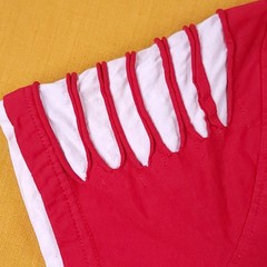 Switch Remarkable Men’s Medium Razor Cut Zipper Short Sleeve Shirt Red White