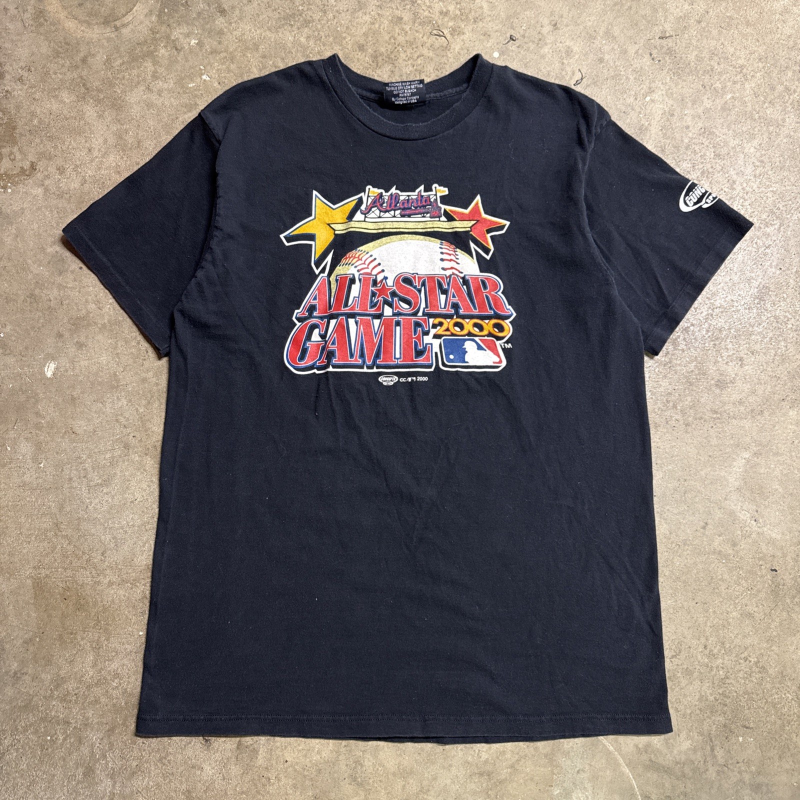 Vintage Atlanta Braves Shirt Mens Large Black 90s All Star MLB Baseball USA gallery