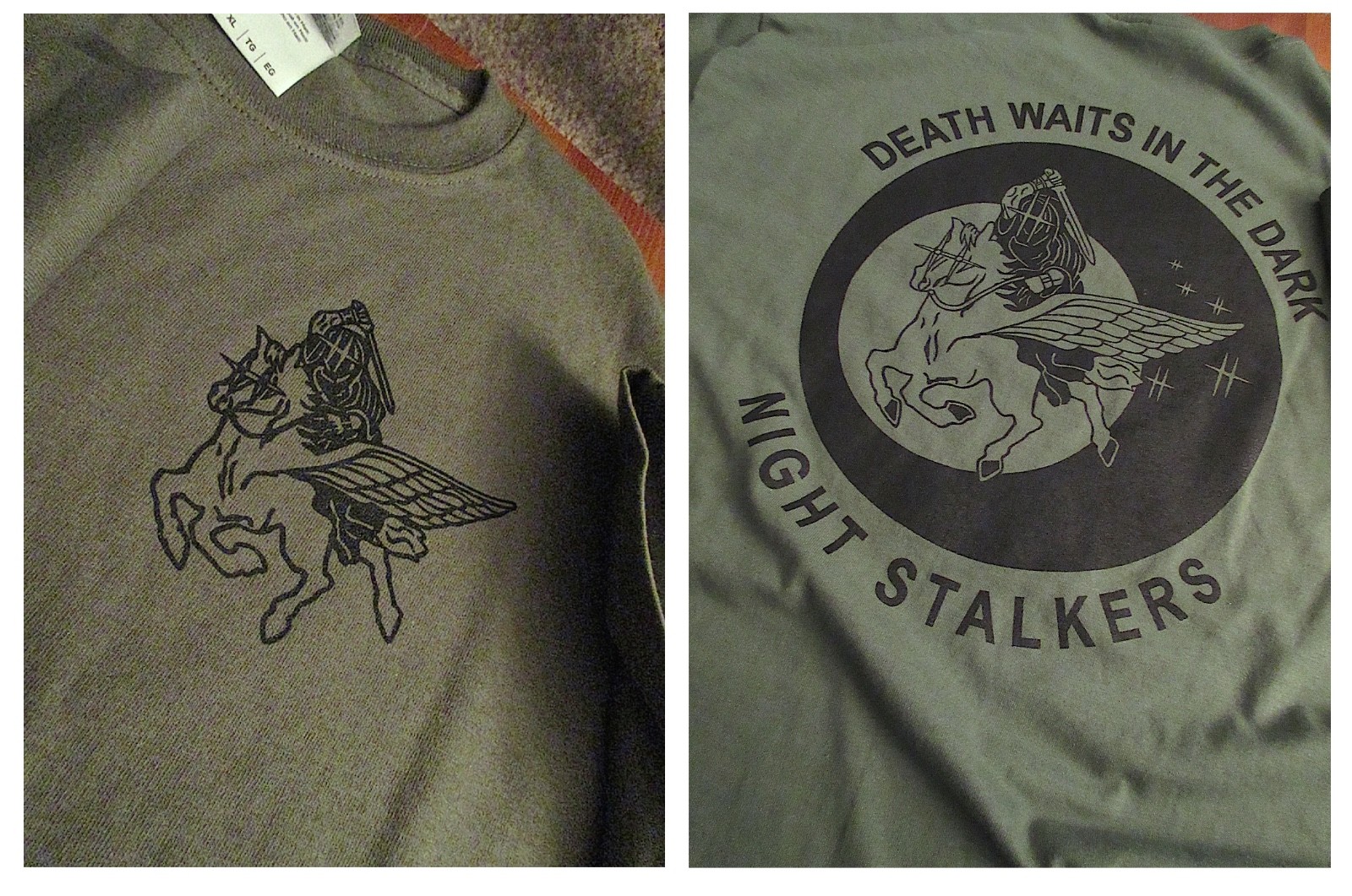 160th NIGHT STALKERS SOAR Death waits In The Dark T-Shirt Large USA Ultra Co 6oz gallery