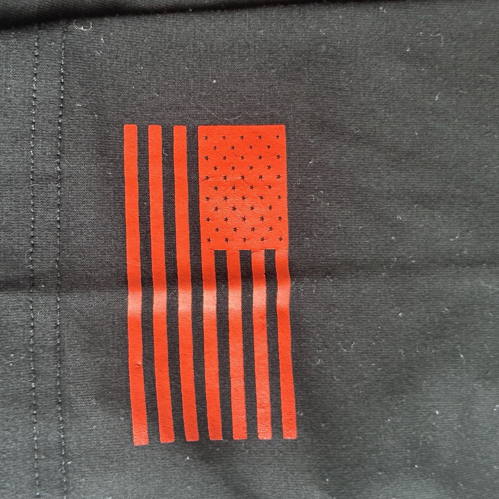 Bucked Up Deer Head Graphic T Shirt Black Red Logo Flag Sleeve Men’s XL gallery