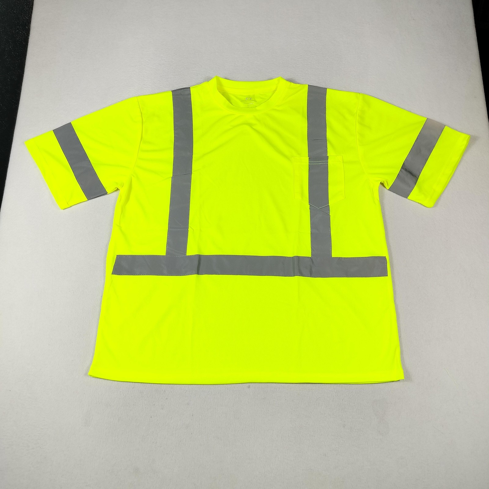 PIP Hi-Vis Shirt Mens 2XL Safety Yellow Short Sleeve Reflective Tape Class 3 gallery