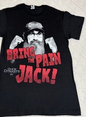 Duck Dynasty Tv Show Si Robertson Bring The Pain Jack Graphic Black Tee Size Sm