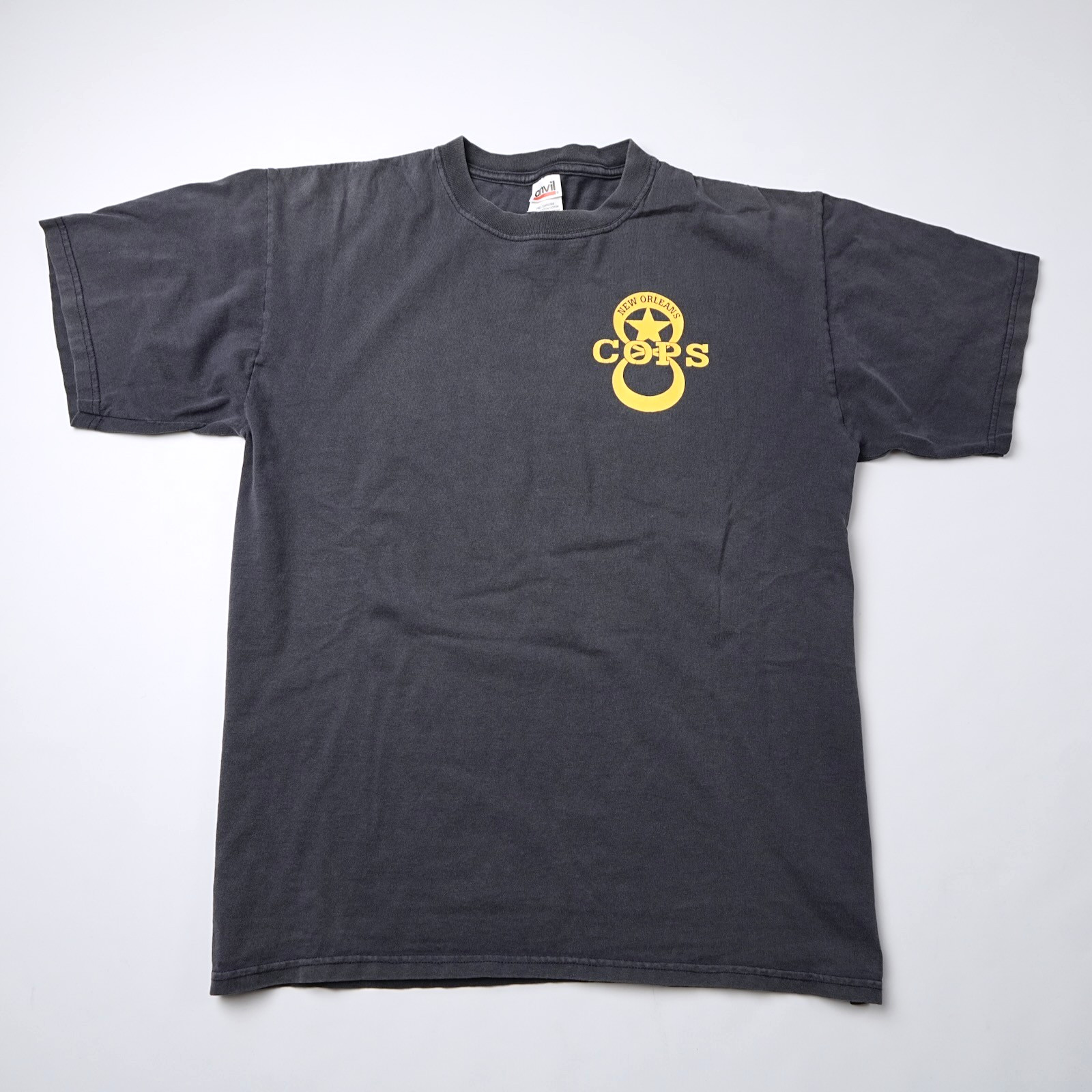 New Orleans COPS 8th District NOPD Police Support T-Shirt Mens Large Black Y2K gallery