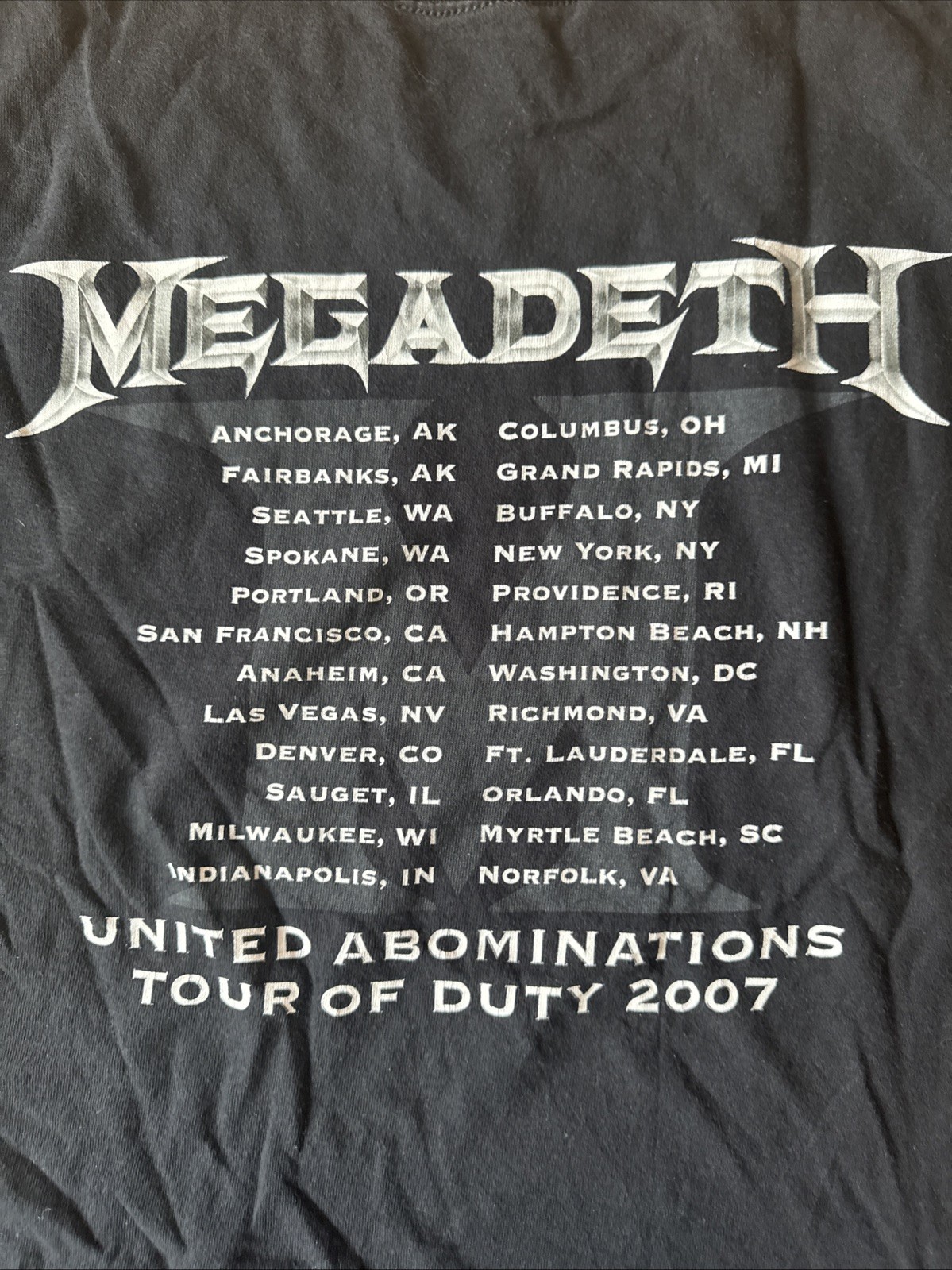 Vtg 2007 Megadeth ‘United Abominations Tour Of Duty’ Large Shirt (no Tag) gallery