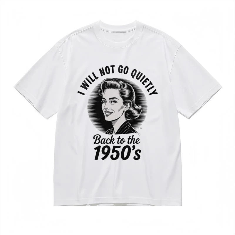 Men’s Trend Soft All-Season Classic T-Shirt Empowered Woman 50s Theme Print Tee