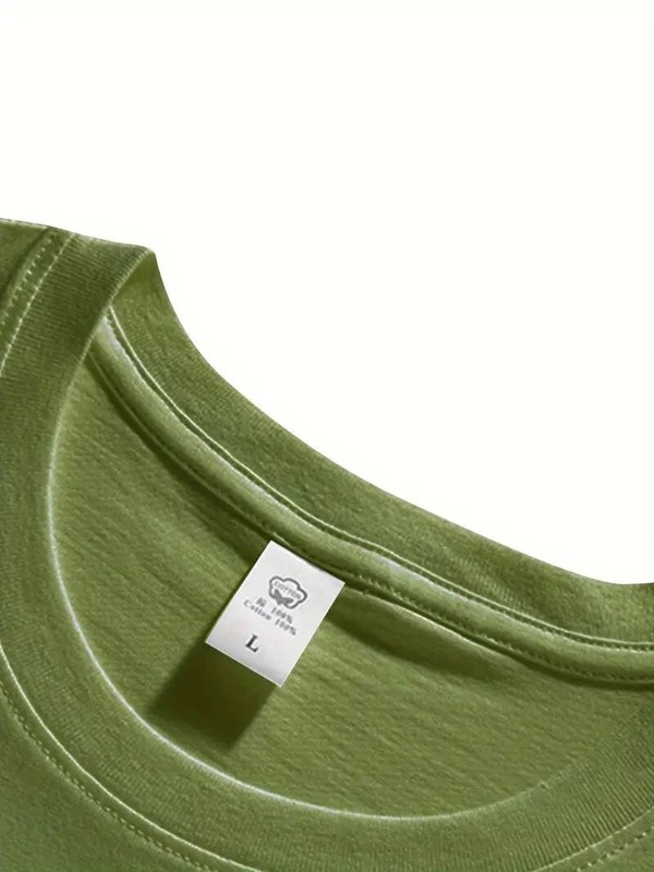 Men's Classic Solid Plain Cotton Round Hem Scallop Essentials Tshirt S-2XL gallery