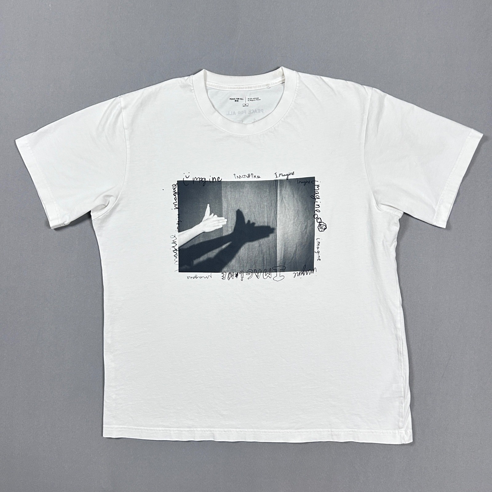 Uniqlo Peace For All Olivia Arthur Imagine Graphic T-Shirt Mens XL Unisex White gallery