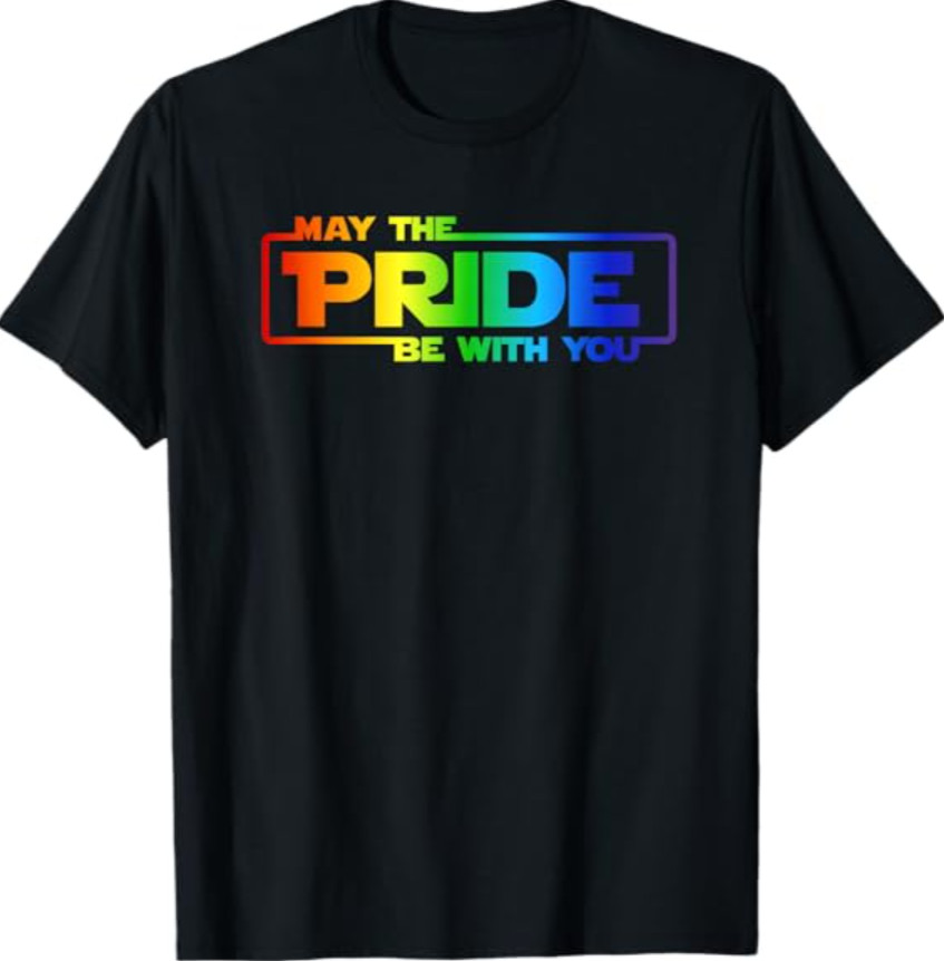 Gay Pride LGBT Ally May The Pride Be with You Rainbow T-Shirt