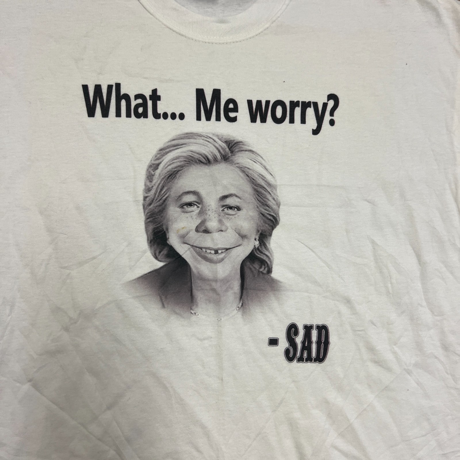 Vintage Hillary Clinton Shirt Mens XL White 1990s Mad Magazine gallery