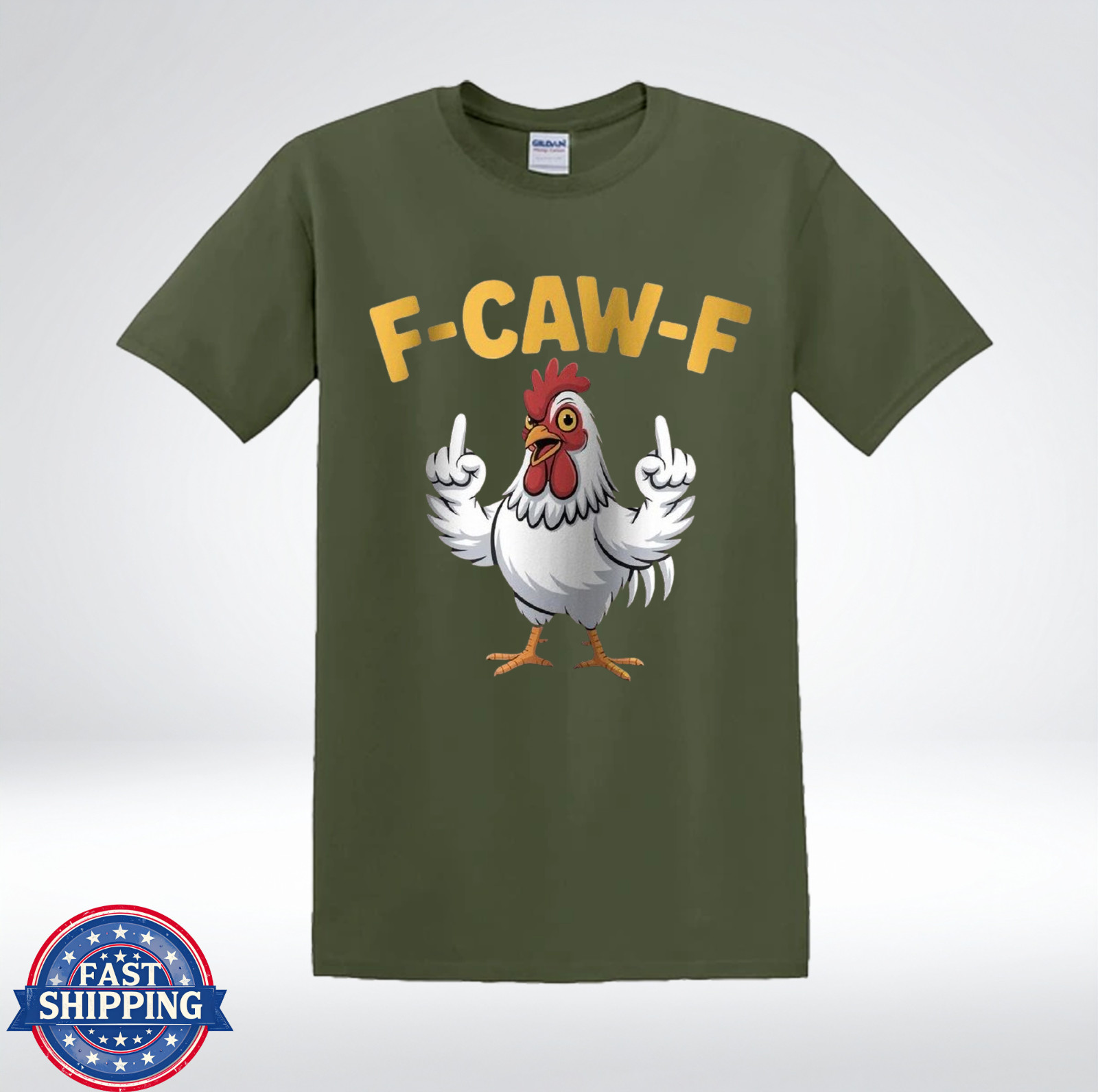 F-CAW-F Hilarious Angry Chicken Humor Graphic T-Shirt gallery
